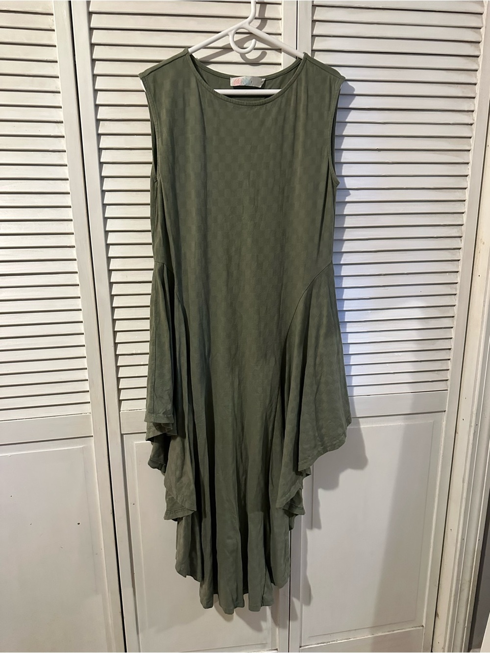 Free People Olive Green Asymmetrical Sleeveless Dress